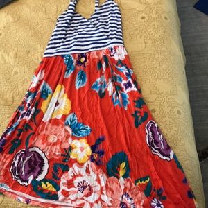 Soma halter top floral and striped dress